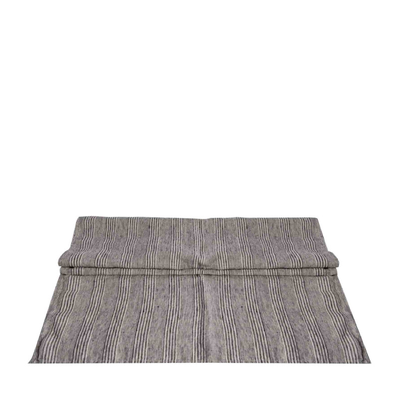 Runner bistrot 100%lino righe sottili nere 50 x 120 cm