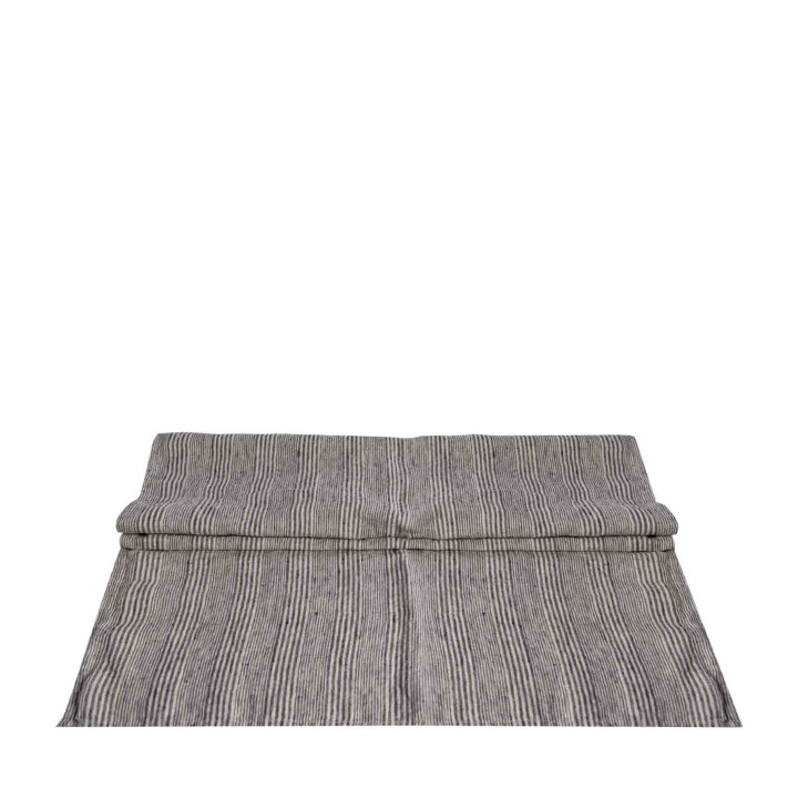 Runner bistrot 100%lino righe sottili nere 50 x 120 cm