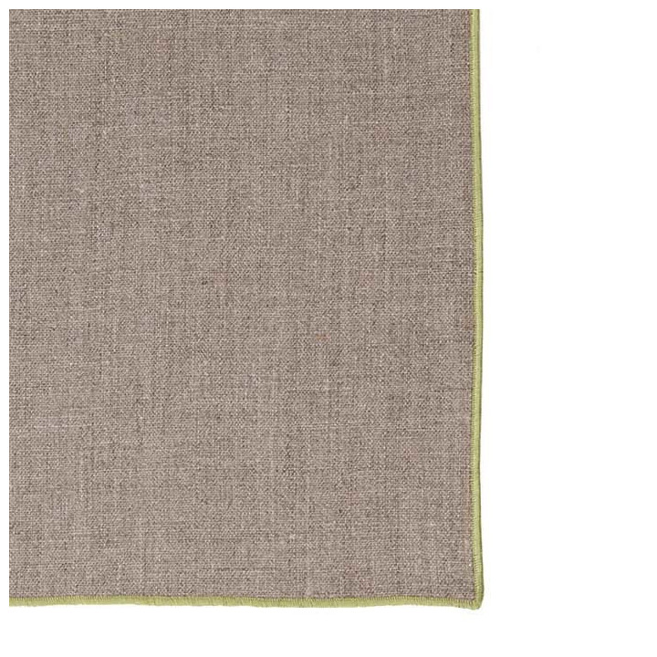 Tovagliolo 100% lino liscio04 naturale bordo verde 24 x 24 cm
