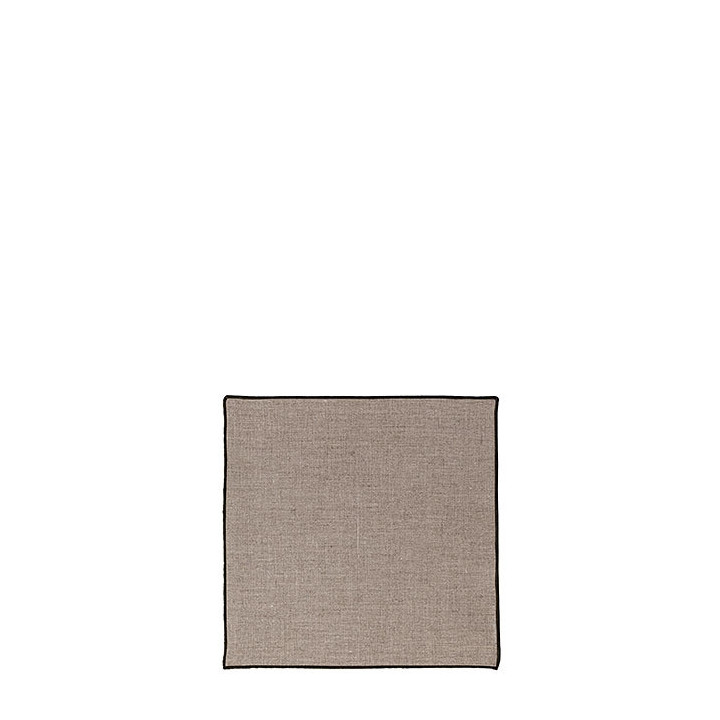 Tovagliolo 100% lino liscio04 naturale bordo nero 24 x 24 cm