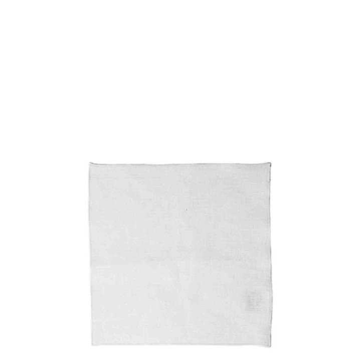 Tovagliolo 100% lino liscio04 bianco bordo bianco 24 x 24 cm