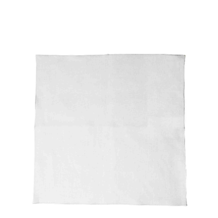 Serviette lisse 100%lin blanc bord. 40 x 40 cm