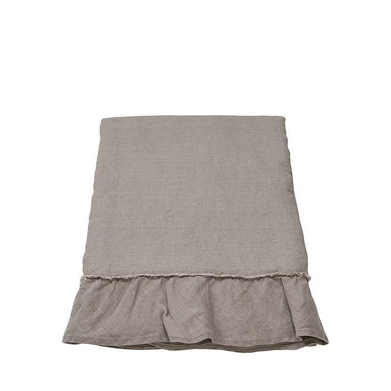 Tovaglia 100%lino 176*304 cm bordo volant naturale