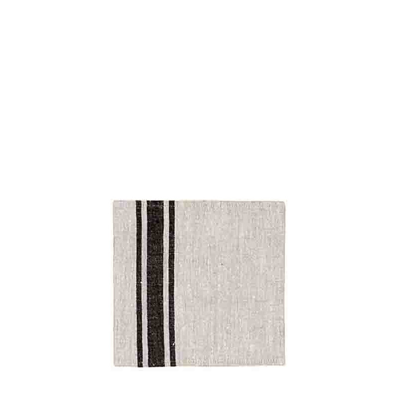 Tovagliolo 100% lino bande larghe 22 x 22 cm