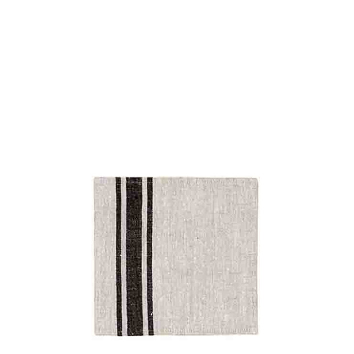 Serviette a rayures en 100% lin 22 x 22 cm