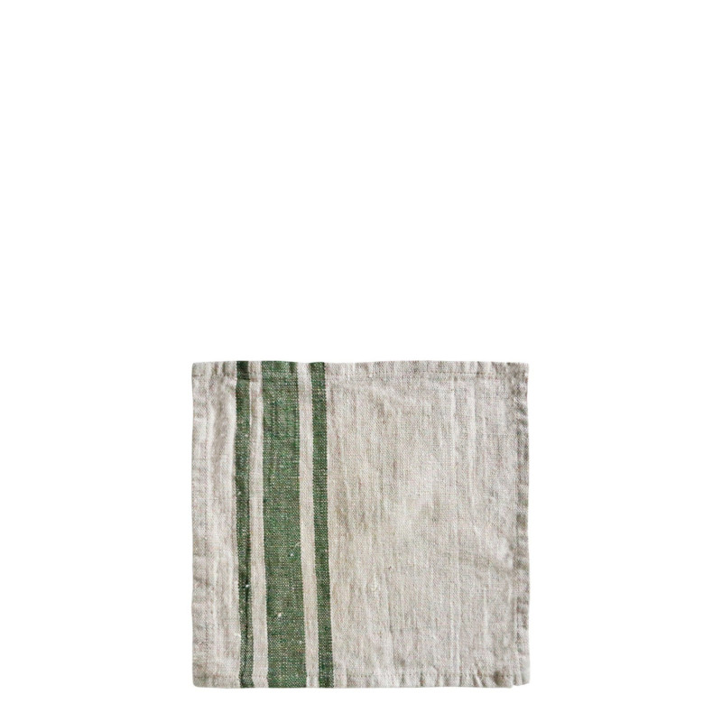 Tovagliolo 100% lino bande larghe 22 x 22 cm