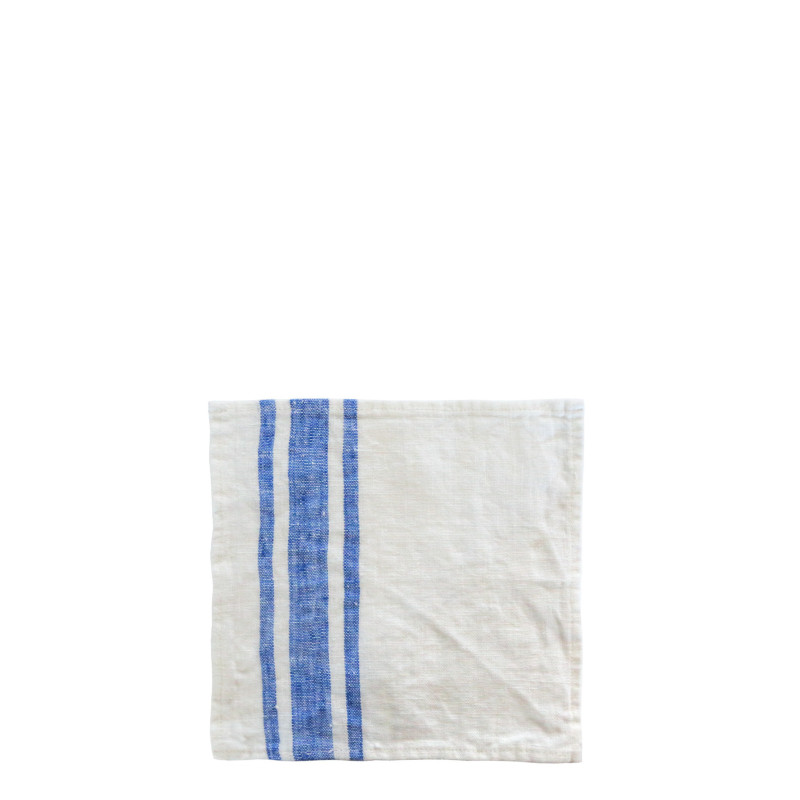 Tovagliolo 100% lino bande larghe 22 x 22 cm