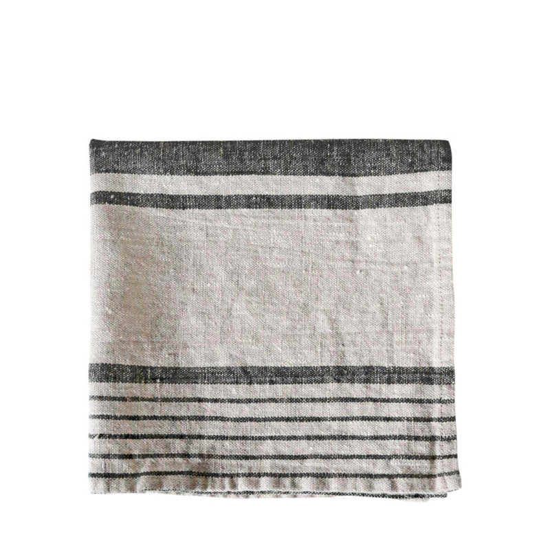 Tovagliolo 100% lino bande larghe 40 x 40 cm