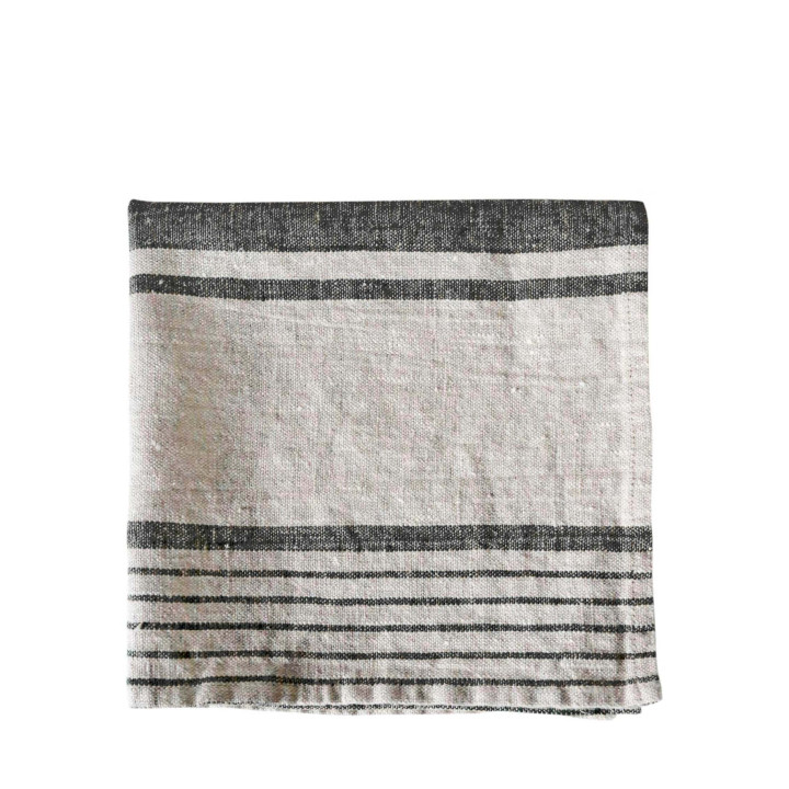 Tovagliolo 100% lino bande larghe 40 x 40 cm
