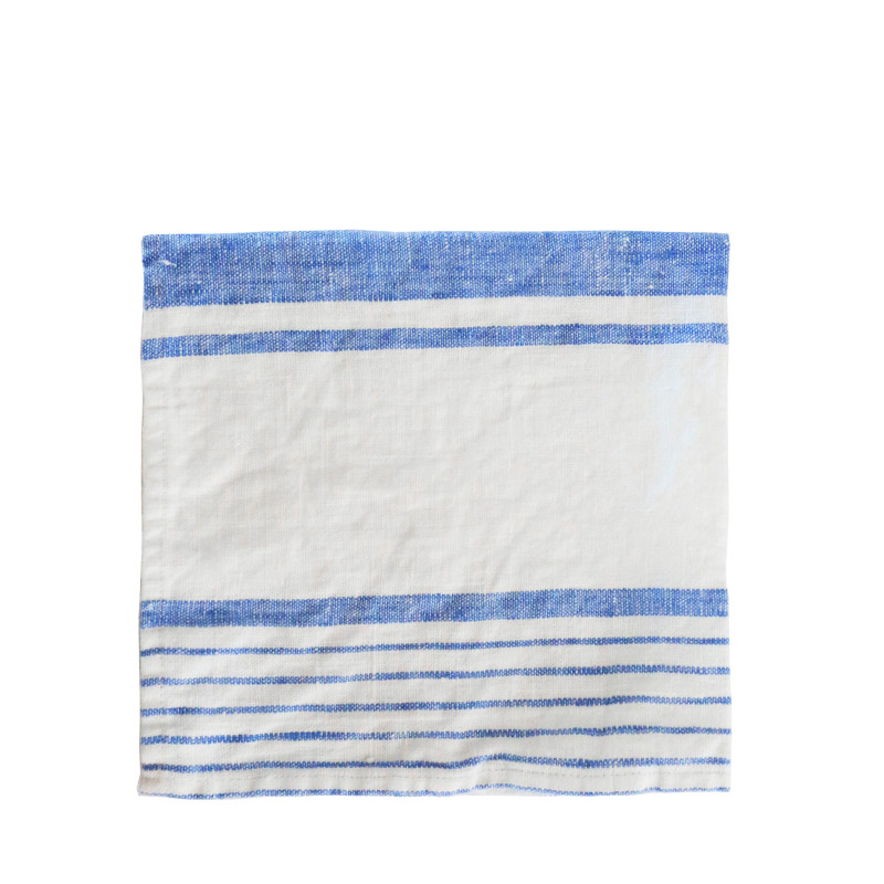 Tovagliolo 100% lino bande larghe 40 x 40 cm