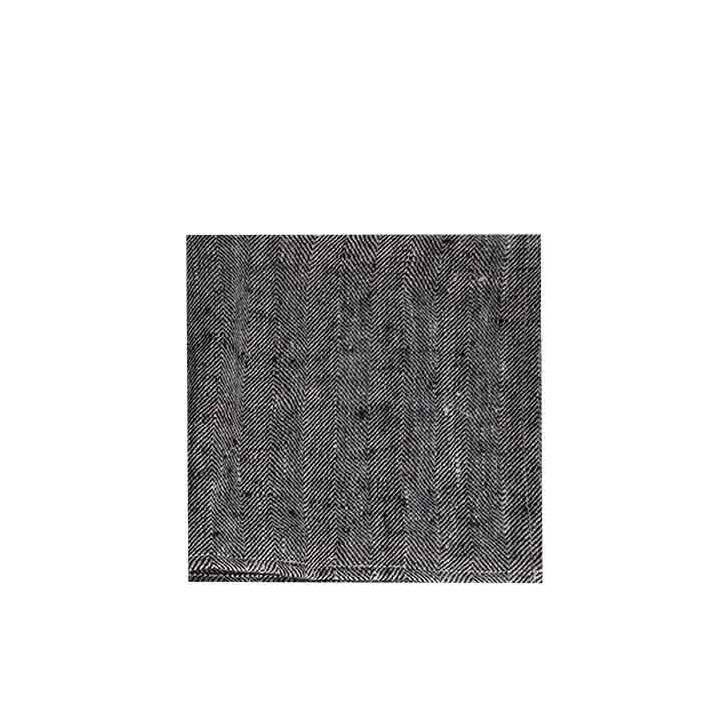 Tovagliolo 100% lino spigato grigio/nero 40 x 40 cm
