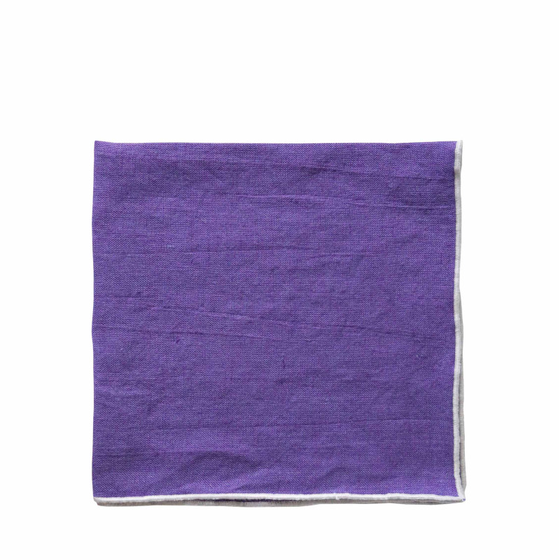 100% linen napkin white hem 40x40 cm