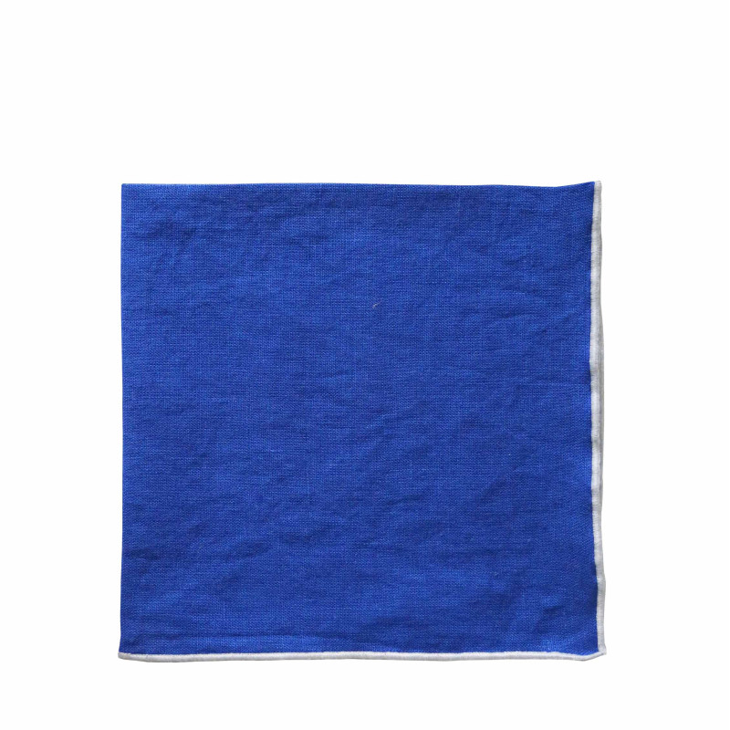 Serviette 100% lin bord blanc 40x40 cm