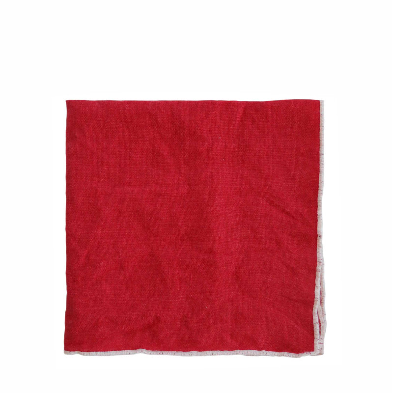 Serviette 100% lin bord blanc 40x40 cm