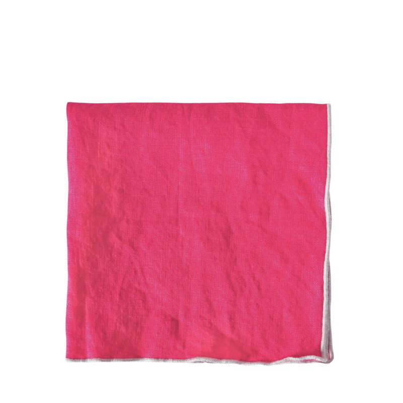 100% linen napkin white hem 40x40 cm