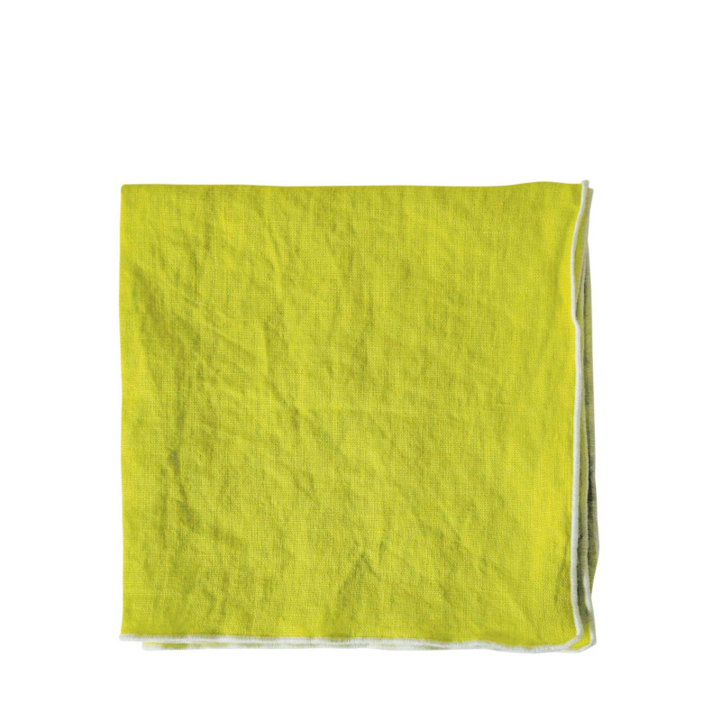Serviette 100% lin bord blanc 40x40 cm