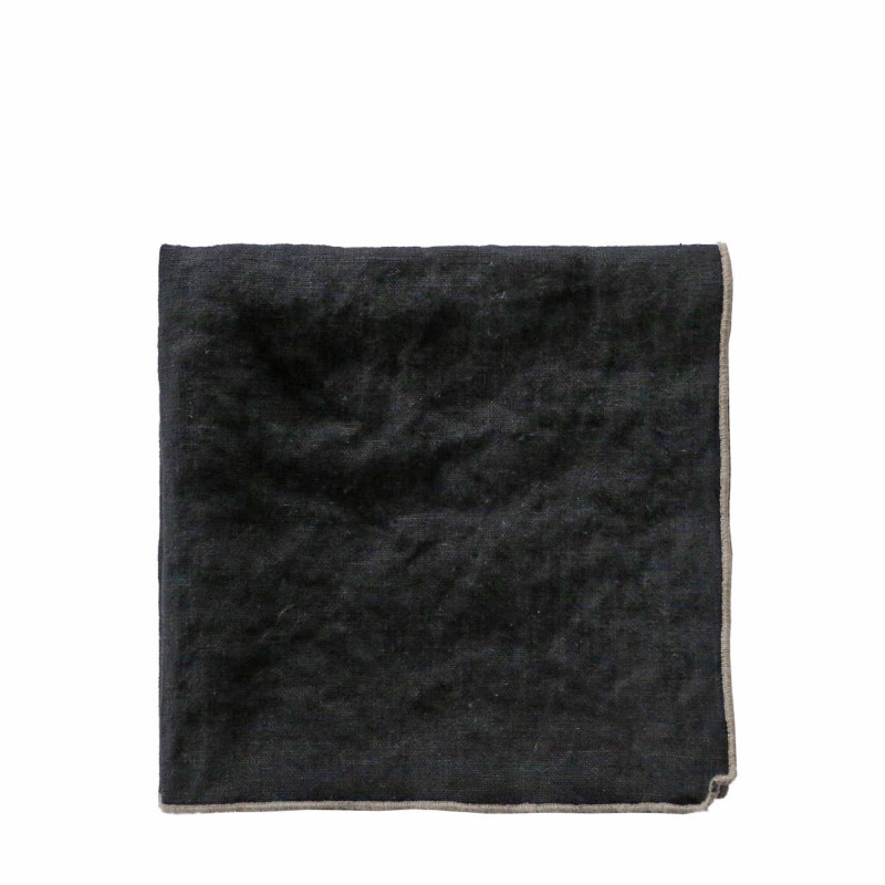 100% linen napkin natural hem 40x40 cm
