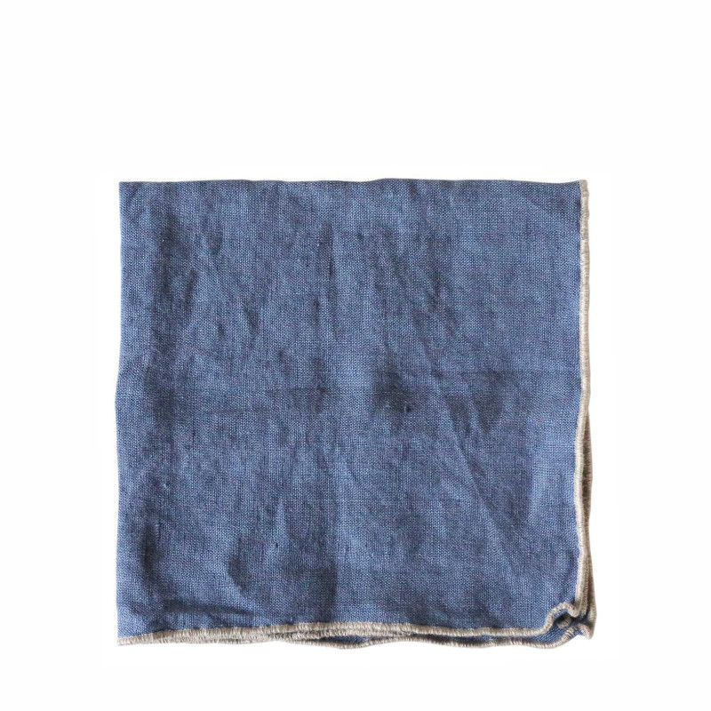 Serviette 100% lin bord naturel 40x40 cm