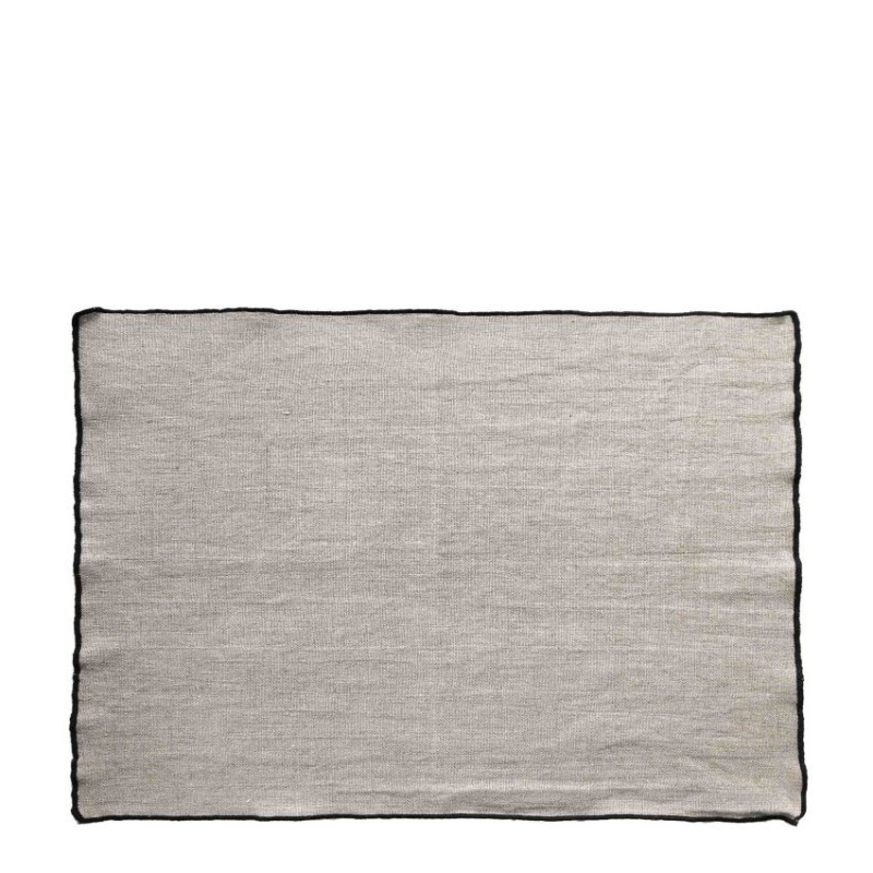 100% linen placemat 35x50 cm black hem