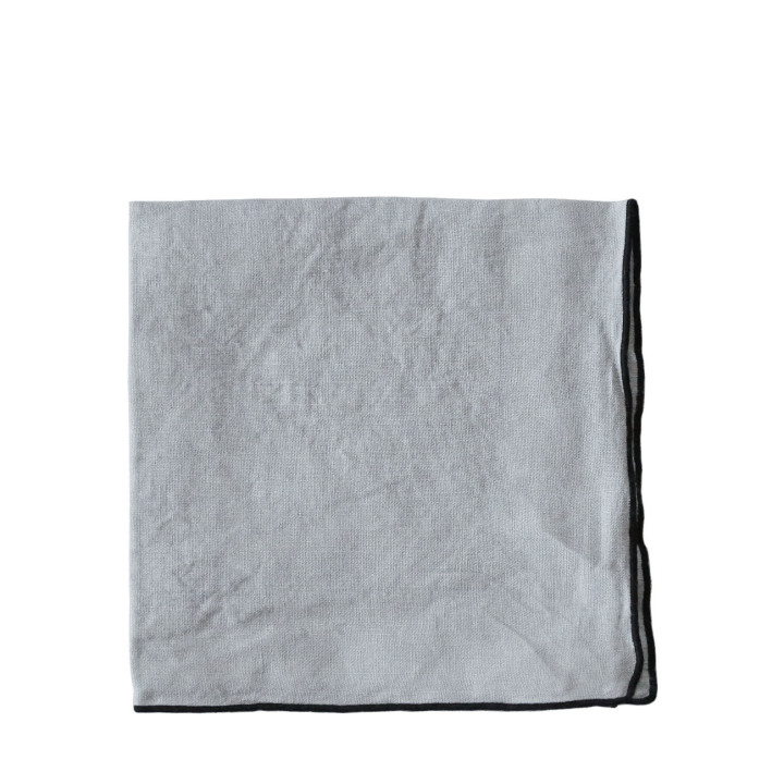 100% linen napkin black hem 40x40 cm