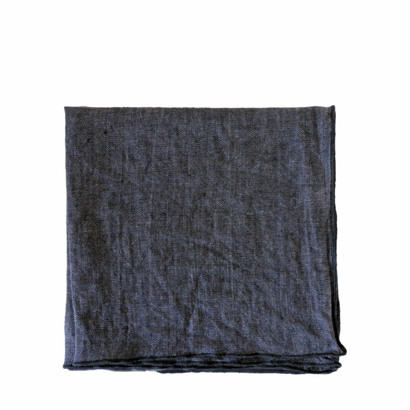 100% linen napkin black hem 40x40 cm