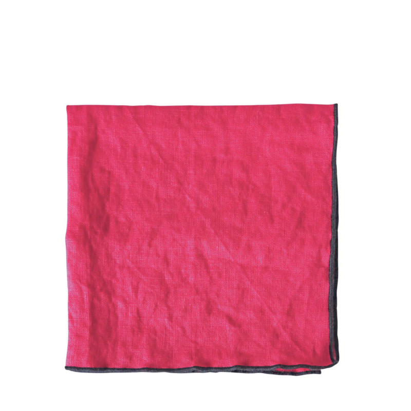 100% linen napkin black hem 40x40 cm