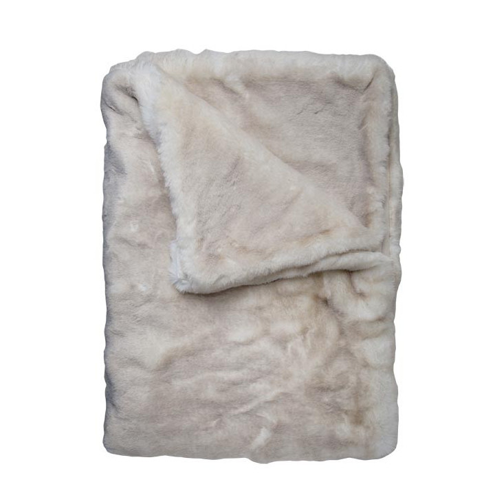 Coperta pelo colore bianco/lino 150 x 200 cm