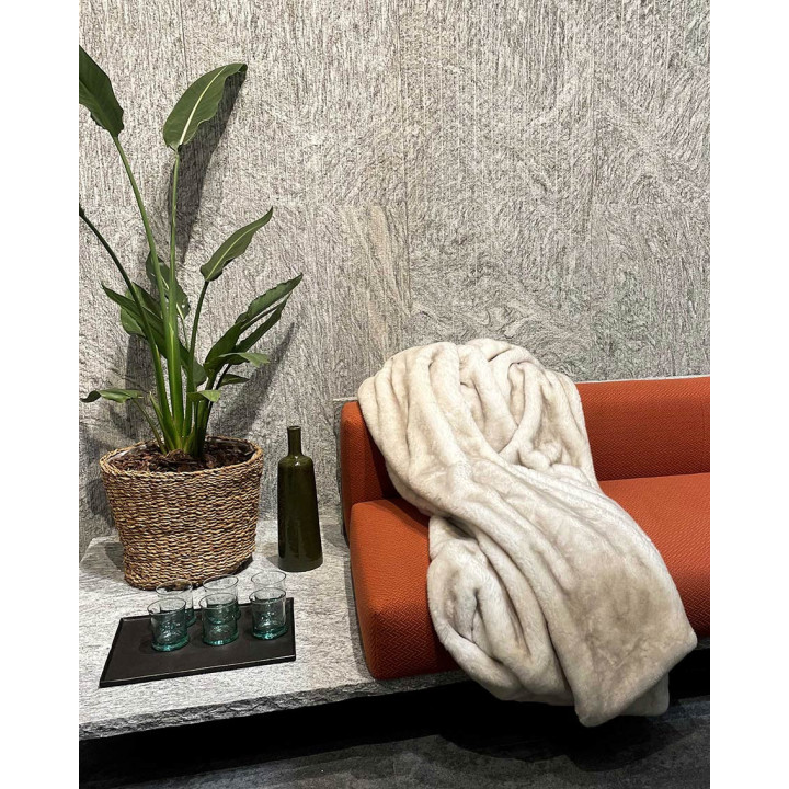 Couverture fourrure blanc/lin  150x 200cm