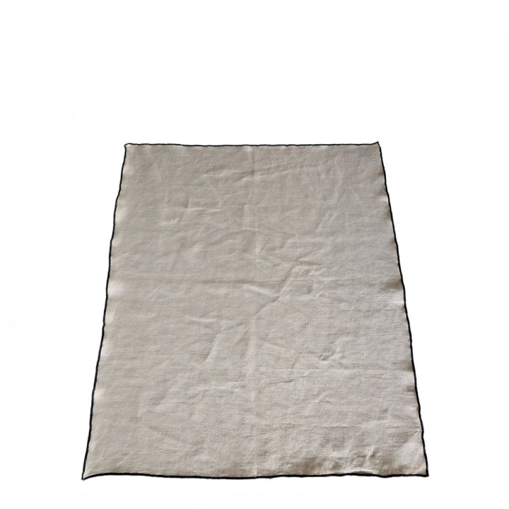 100%linen dishcloth natural color with black edge 50x66 cm