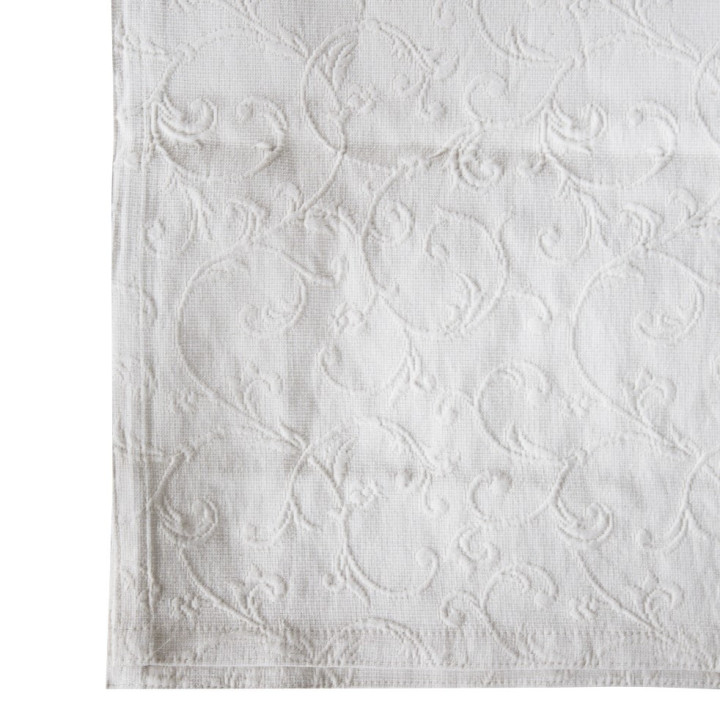 Couvre-lit simple damas couleur creme 180x260cm
