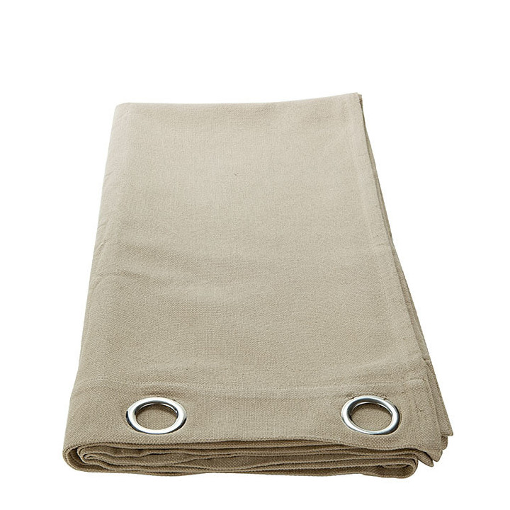 Cotton curtain with rings linen color