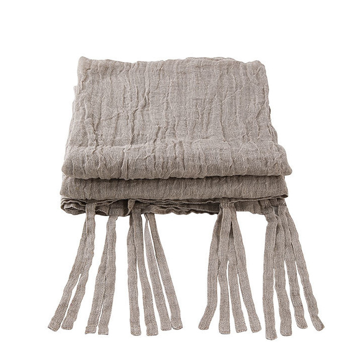 Rideau en 100%lin gaze couleur naturel avec lacets