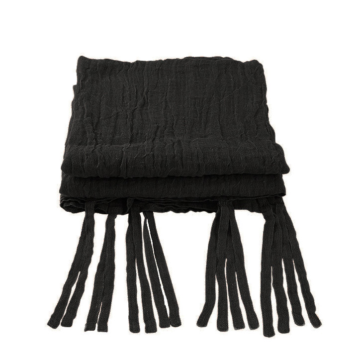 100%linen gauzed curtain with laces black colour