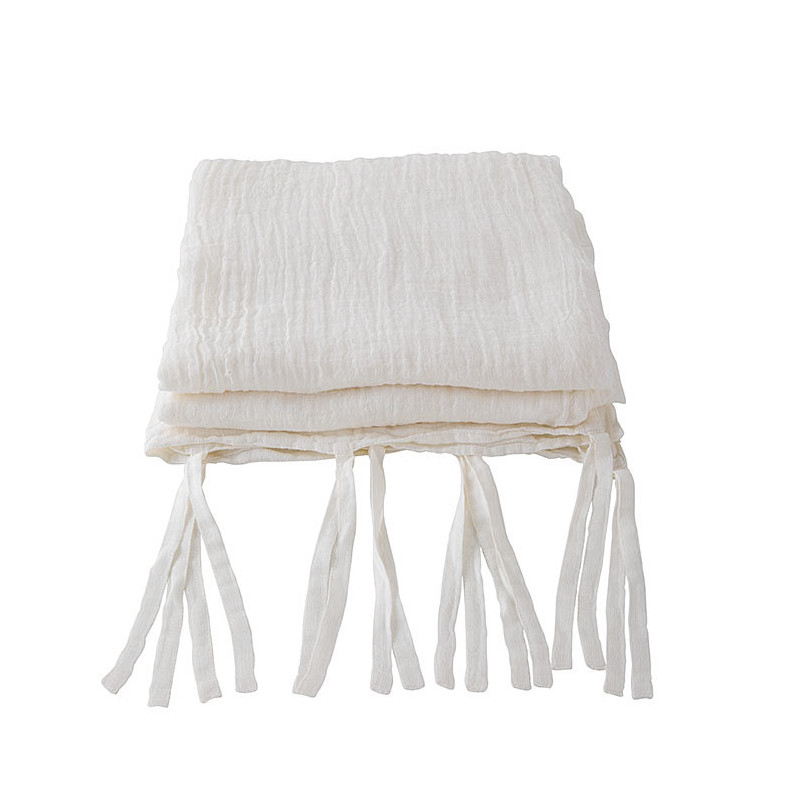 Rideau en 100%lin gaze couleur creme avec lacets 150 x 280 cm