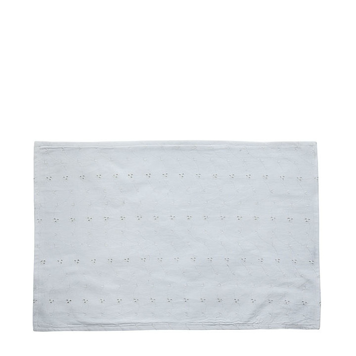 Set de table 100% coton brode blanche 33 x 48 cm