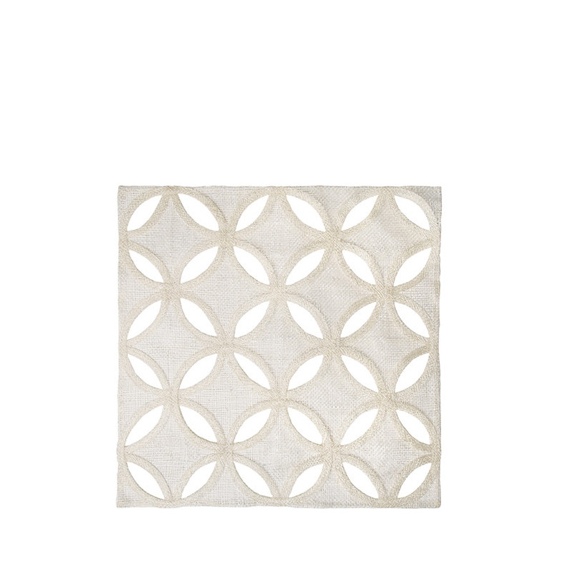 Abaca underplate with pierced flowers 36 x 36 cm