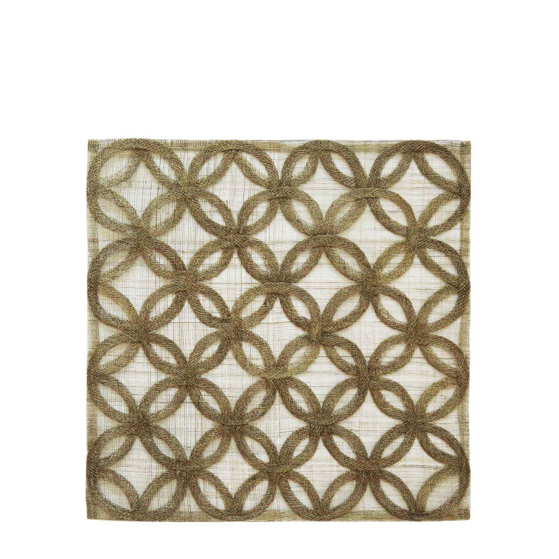 Sous-plat en abaca avec plein petales 36 x 36 cm