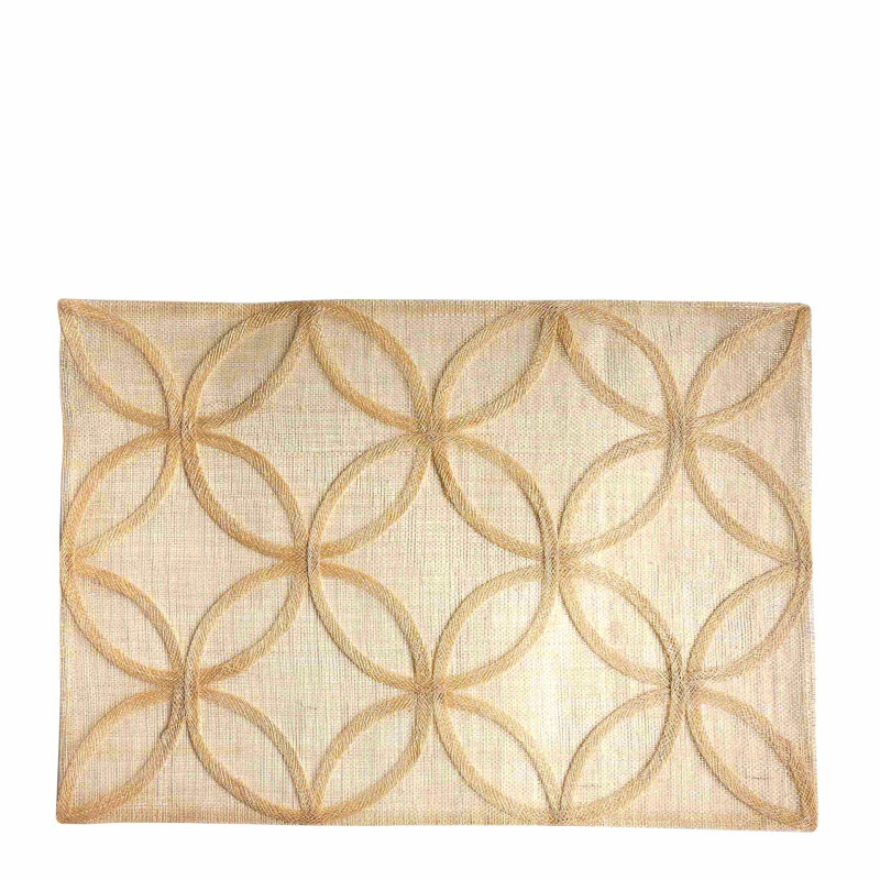 Set de table en abaca deco fleurs perces 33 x 48 cm