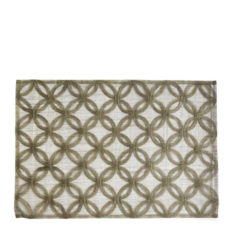 Abaca placemat with petals small deco 33 x 48 cm
