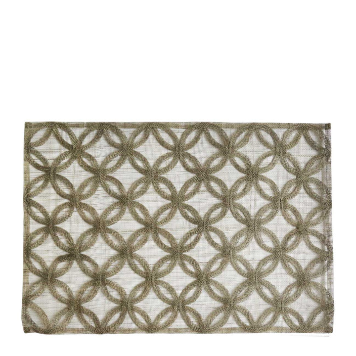 Abaca placemat with petals small deco 33 x 48 cm