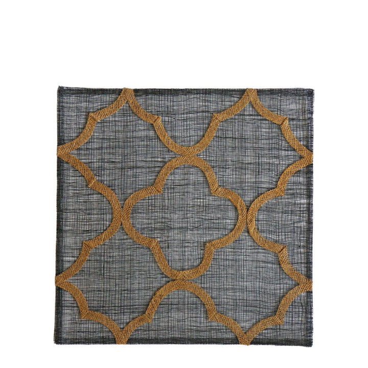 Sous-plat en abaca avec d?coration 36 x 36 cm