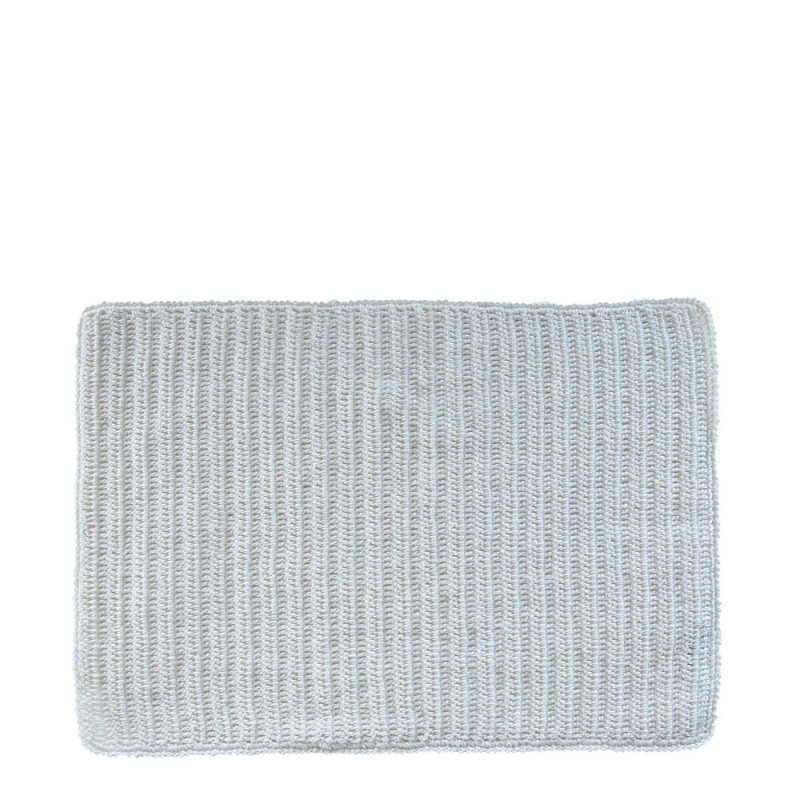 Tovaglietta 100% lino uncinetto bianco 33 x 49 cm