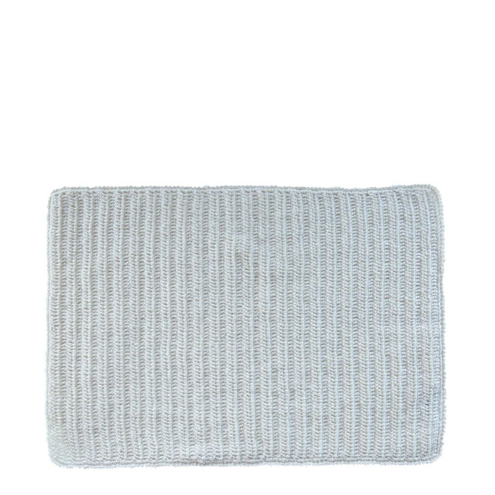 Set de table en 100%lin crochet couleur blanc 33 x 49 cm