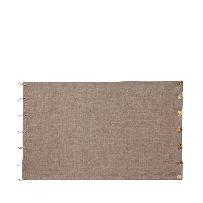 Tovaglietta 100%lino naturale con bottoni e asole 35 x 54 cm