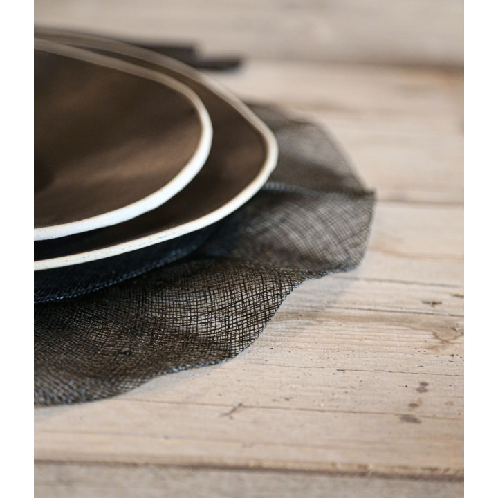 Abaca underplate volant edge