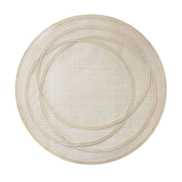 Abaca underplate with irregular hoops