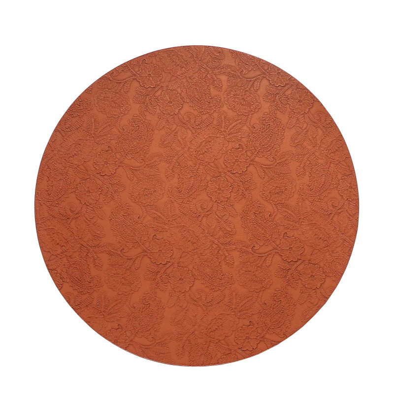 Poliurethane doubleface underplate with flower relief