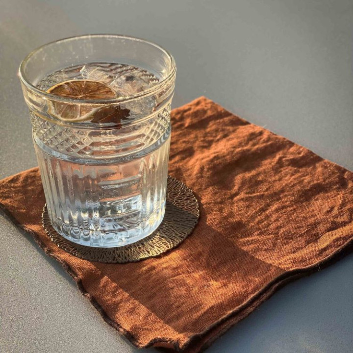 Interwoven gold pvc coaster
