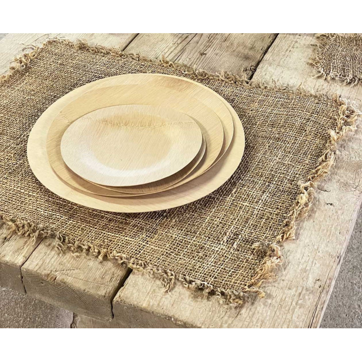 Natural jute placemat with fringes 36x50 cm