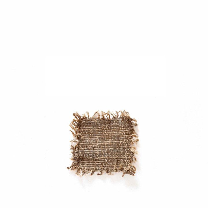 Sottobicchiere juta naturale bordo frange 11 x 11 cm